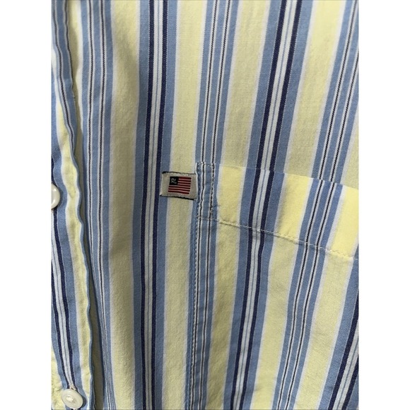 VTG Ralph Lauren Jeans Co  Men's L Button Down Shirt Striped Flag Logo Classic - Picture 3 of 6